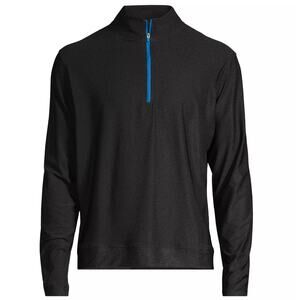 Swag Golf Stacked Skulls Performance Quarter-Zip Sweater in Black size Medium